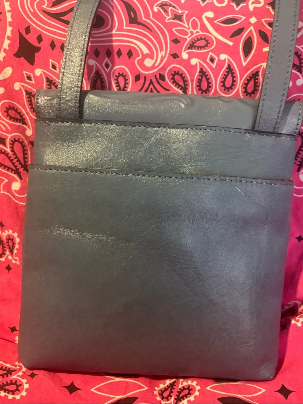 Patrica  Nash Embossed Floral Leather Crossbody - Slate Blue